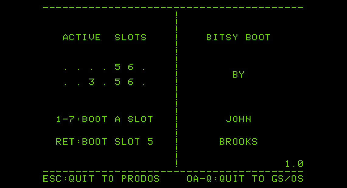 ProDOS 2.4.3 Bitsy Boot